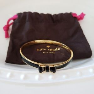 Kate Spade bow bracelet bangle black and gold